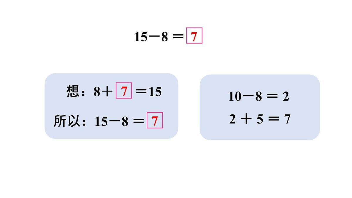 小学数学新冀教版一年级下册一 20以内的减法第5课时 15~18减几教学课件2025春第5页