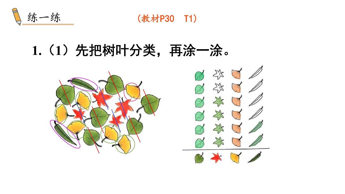 小学数学新冀教版一年级下册二 分类（一）第2课时 分类整理（2）教学课件2025春第8页