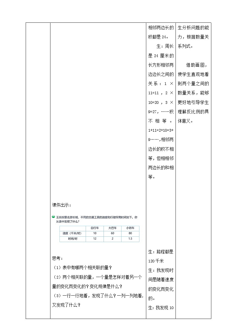 北师大版六下4.4《反比例》（教案）第3页