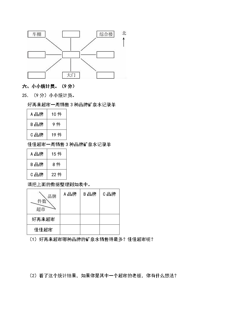 河南省信阳市固始县2024-2025学年三年级下学期期中数学试卷第3页