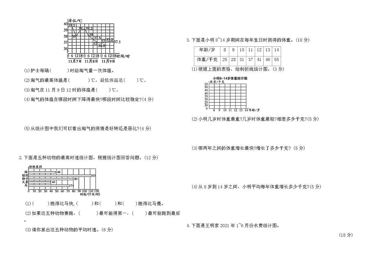 北师大版四年级数学下册第六单元标准检测卷（含答案）第2页