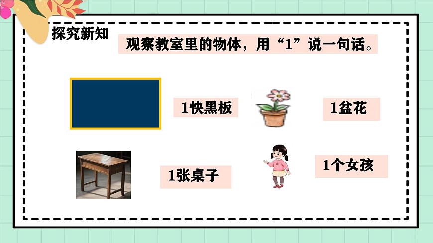 西南大版一年级上册数学第一单元《0~9的认识-认识0~9》1《认识1》第7页