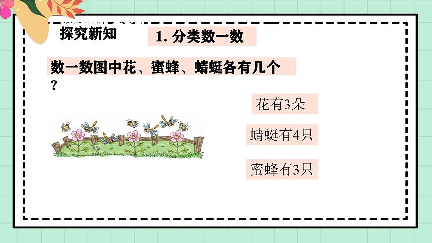 西是大版一年级上册数学第一单元《0~9的认识-比较》1《数一数 比一比》第5页