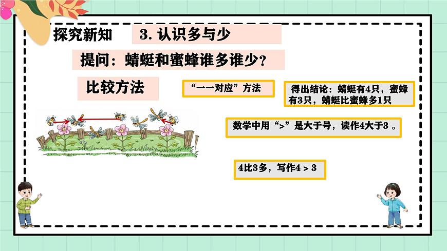西是大版一年级上册数学第一单元《0~9的认识-比较》1《数一数 比一比》第7页