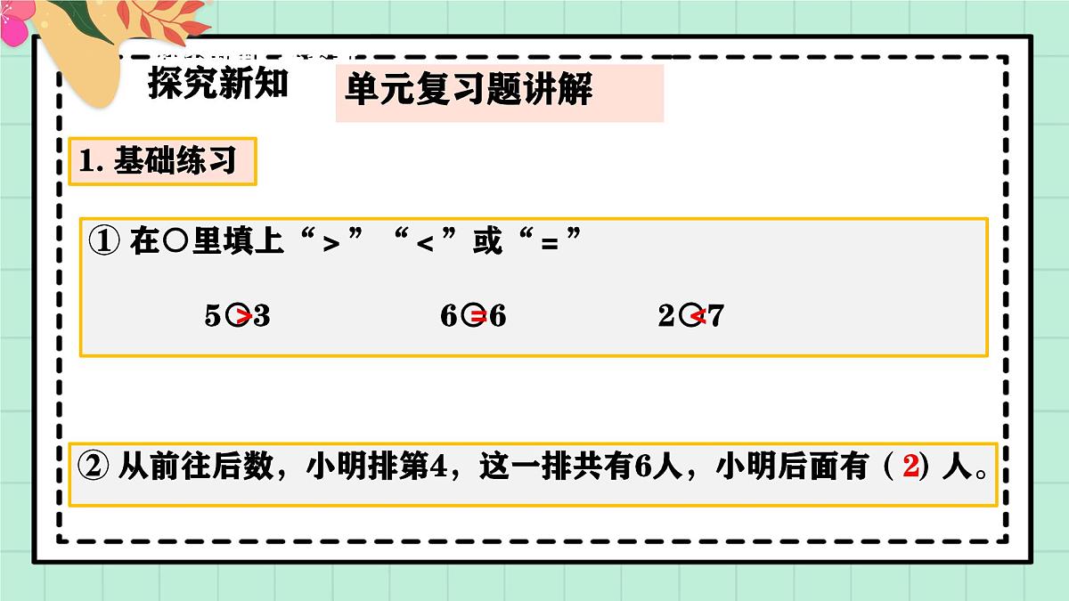 西南大版一年级上册数学第一单元《整理与复习》课件pptx第7页