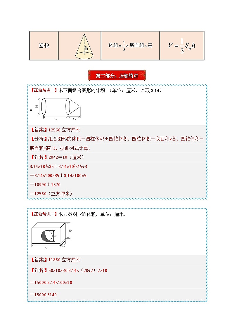 2025年小升初数学压轴图形计算题精讲精练讲义（通用版）（第26讲：求物体体积）（学生版）第2页