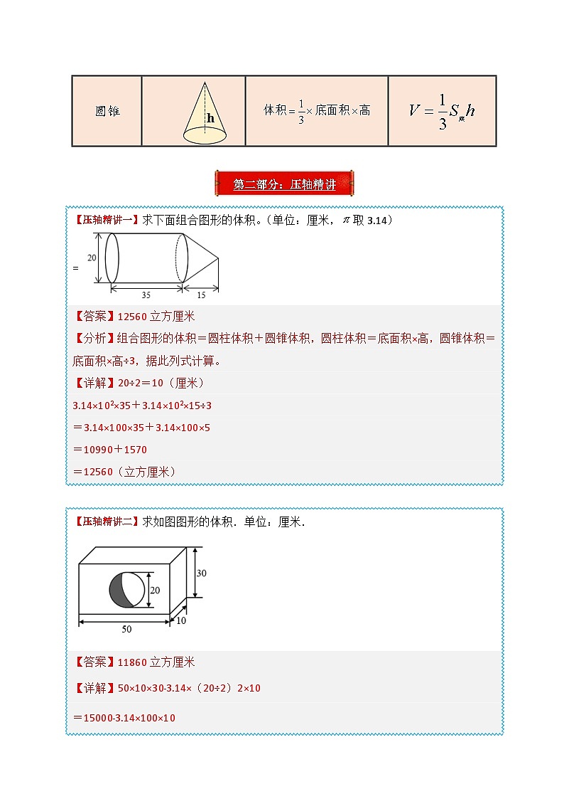 2025年小升初数学压轴图形计算题精讲精练讲义（通用版）（第26讲：求物体体积）（教师版）第2页