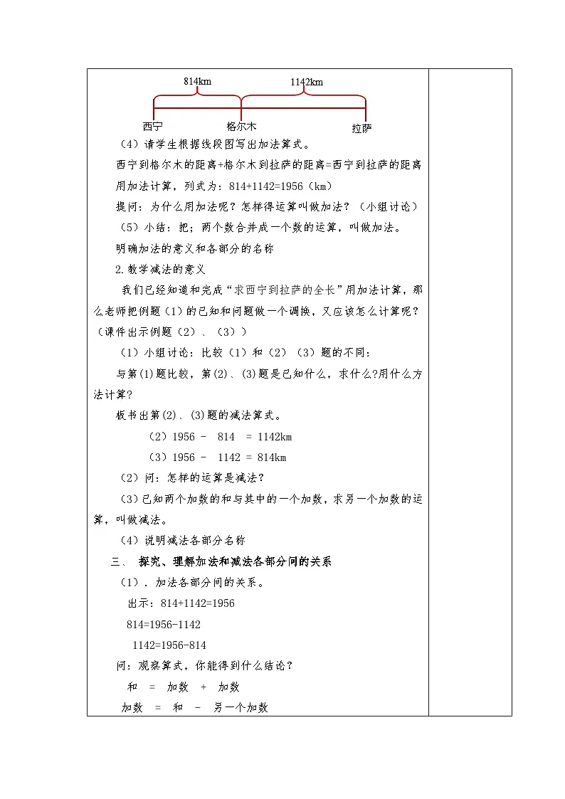 人教版四年级下册数学全册集体备课教案（表格式）第3页