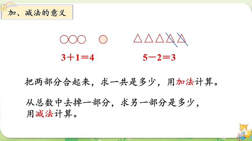 2024年北师大版数学一年级上册第二单元5以内数加与减第6课时整理与复习课件第3页