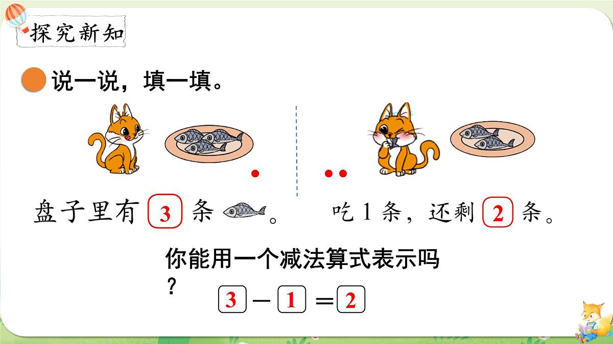 2024年北师大版数学一年级上册第二单元5以内数加与减第5课时可爱的小猫课件第3页