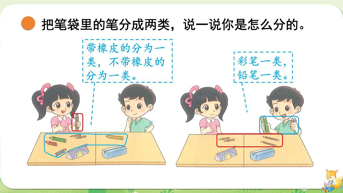 2024年北师大版数学一年级上册第三单元整理与分类第2课时一起来分类课件第5页