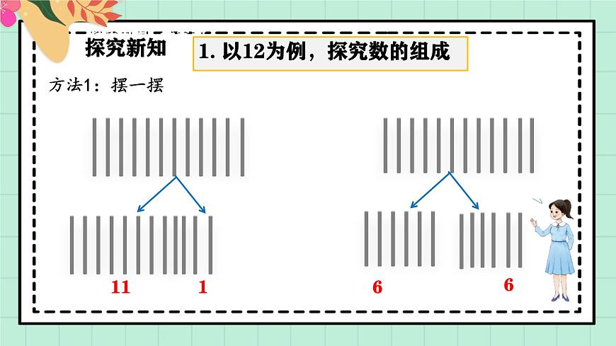 西师大版一年级上册数学第四单元（认识10~20）3《分一分 说一说》教案第7页