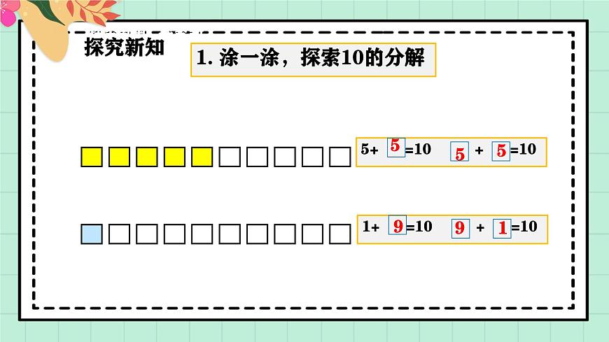 西师大版一年级上册数学第四单元（认识10~20）4《涂一涂 算一算》课件第6页
