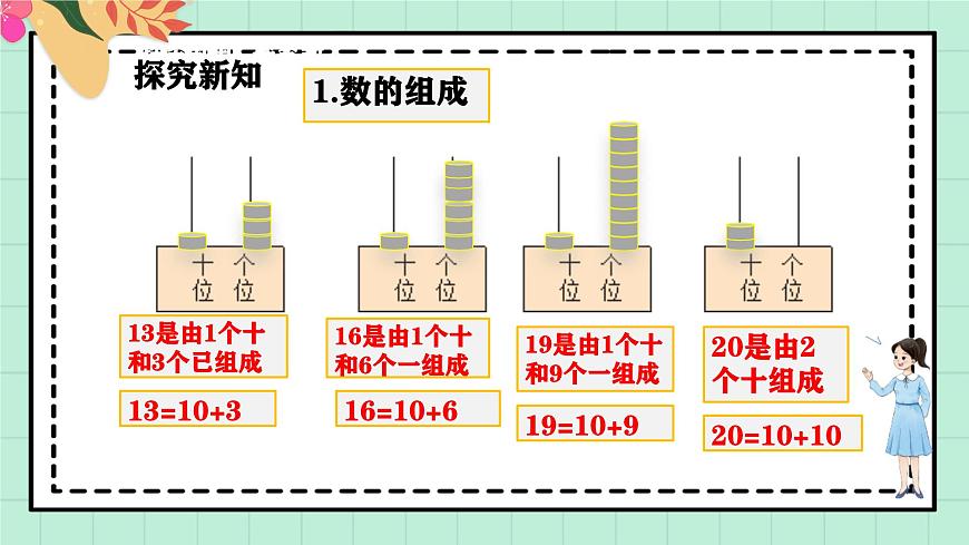 西师大版一年级上册数学第四单元（认识10~20）8《填一填 算一算》课件第7页
