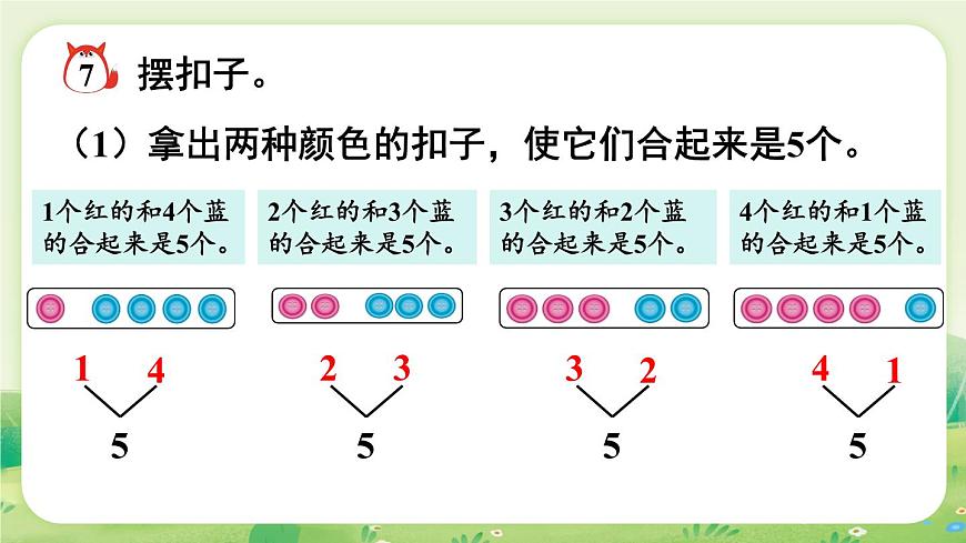 冀教版（2024）一年级数学上册第一单元熟悉的数与加减法1第7课时  合与分课件第5页