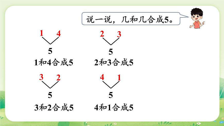 冀教版（2024）一年级数学上册第一单元熟悉的数与加减法1第7课时  合与分课件第6页