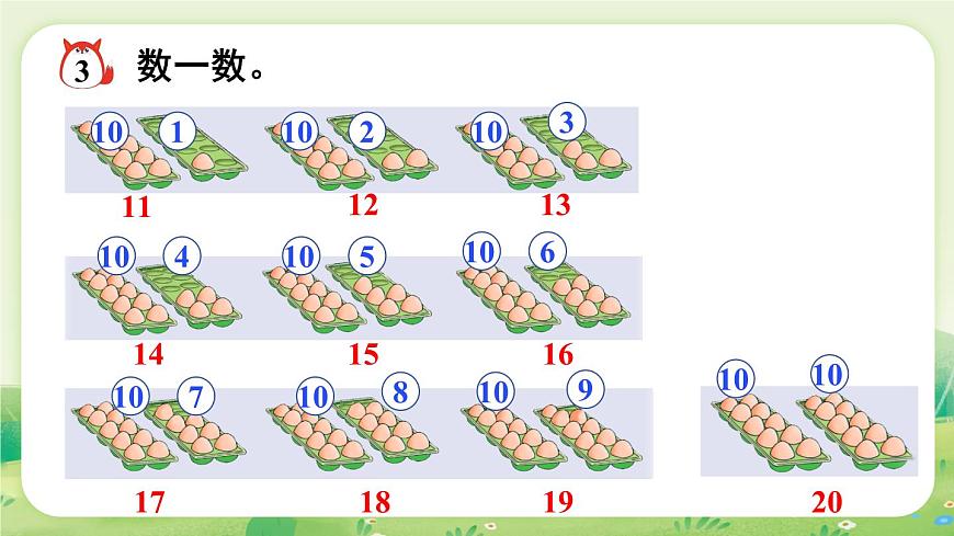 冀教版（2024）一年级数学上册第三单元认识11~20第1课时  数一数课件第6页