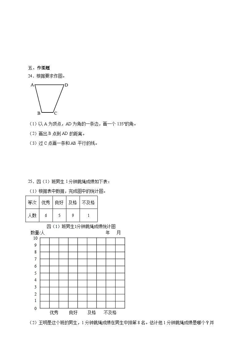 苏教版小学数学四年级上册 期末重难点检测卷（含解析）(02)第3页