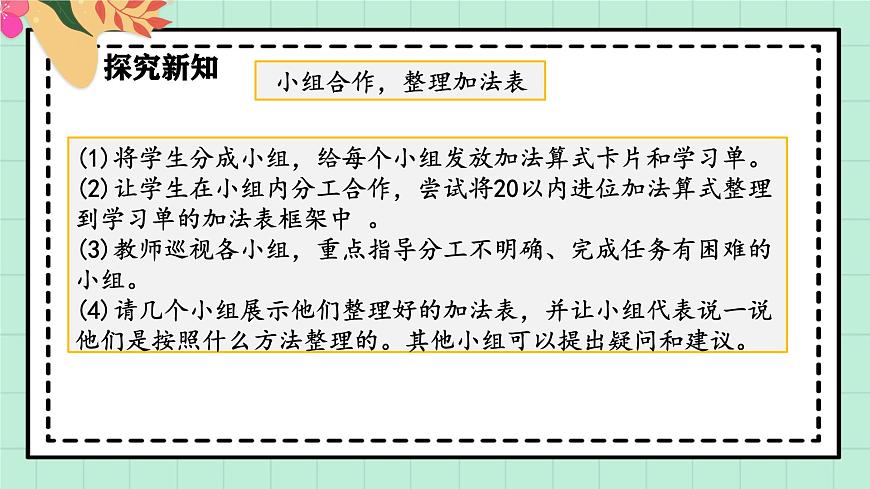 西师大版一年级上册数学第五单元（20以内的进位加法）4《进位加法-加法表》课件第6页