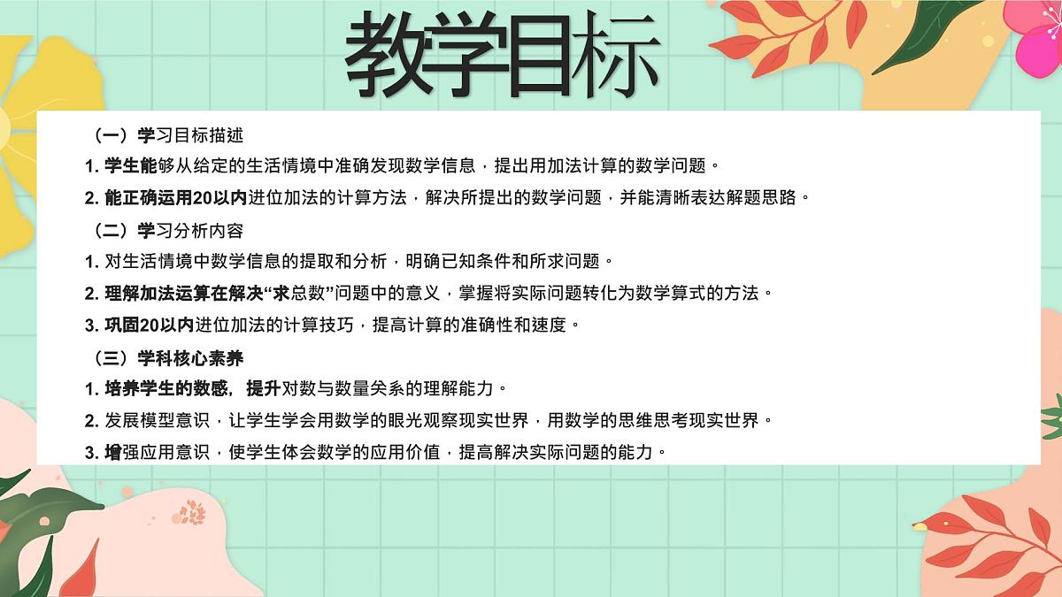 西师大版一年级上册数学第五单元（20以内的进位加法）5《进位加法-提出一个数学问题并解答》课件第2页
