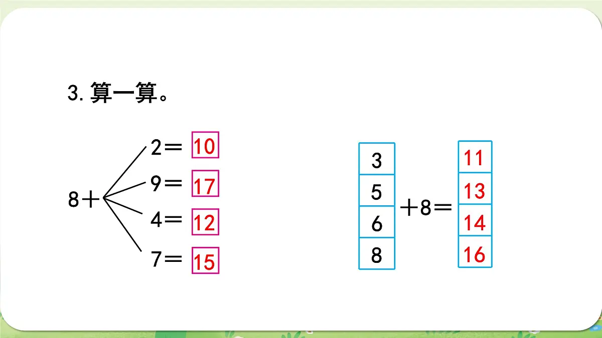 西师大版（2024）一年级数学上册第五单元20以内的进位加法 练习十二课件第4页