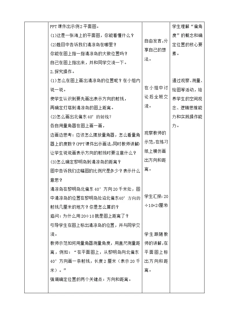 苏教版六下5.2《在平面图上表示物体的位置》（教案）第2页
