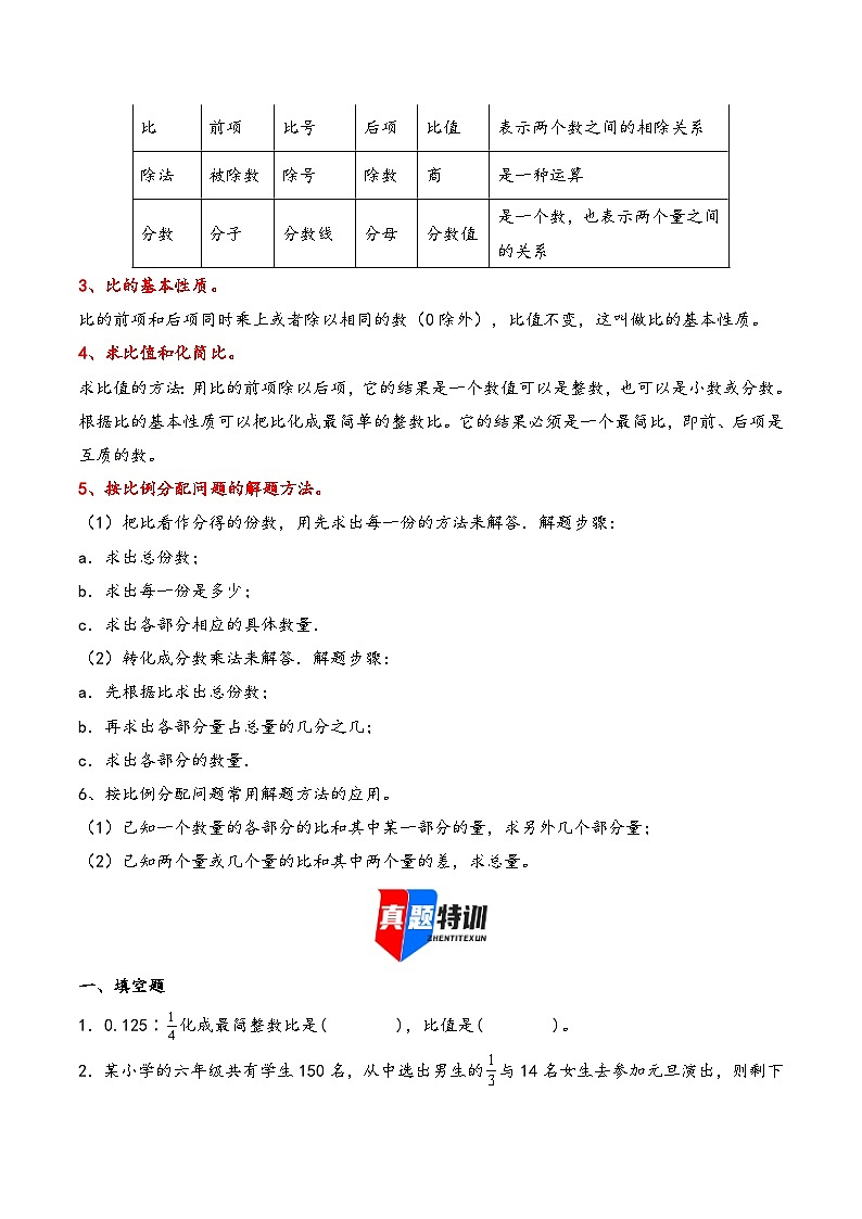 2025年小升初数学核心考点讲练（通用版）专题13比（学生版）第2页