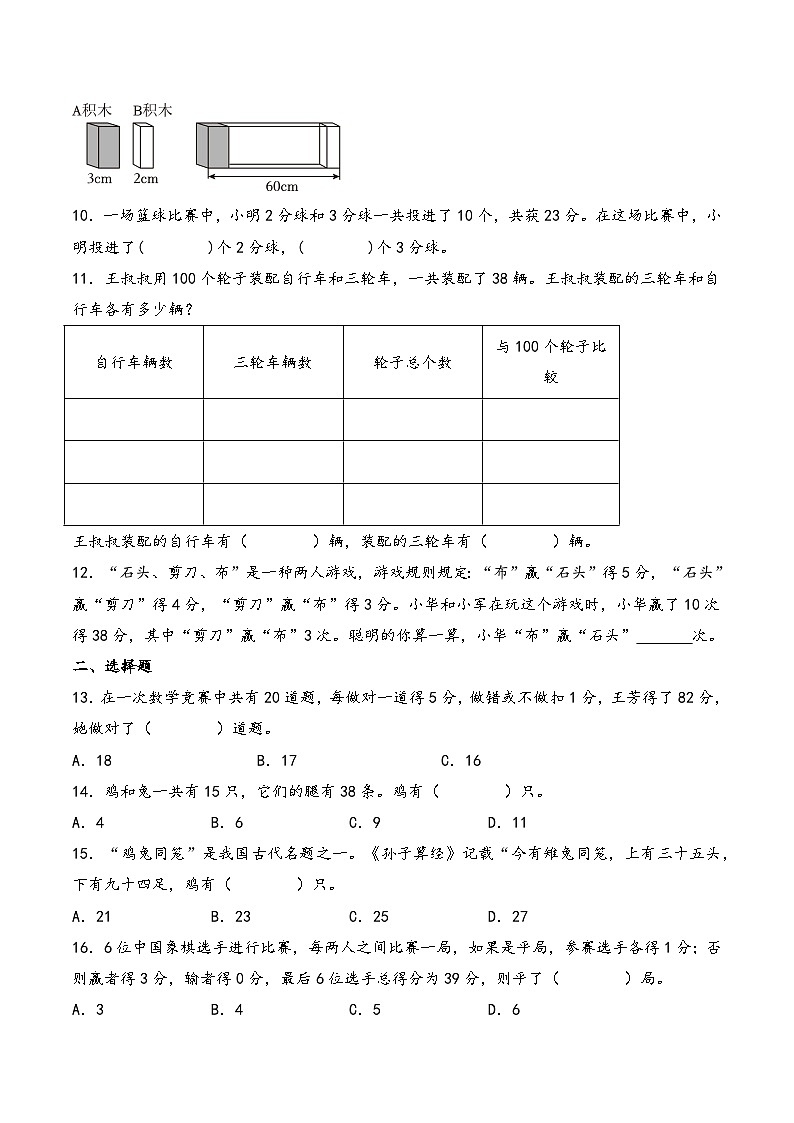 2025年小升初数学核心考点讲练（通用版）专题25鸡兔同笼（学生版）第3页