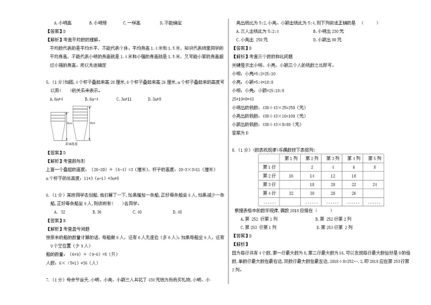 2025年小学数学思维能力提升卷小升初模拟C卷（教师版）第3页