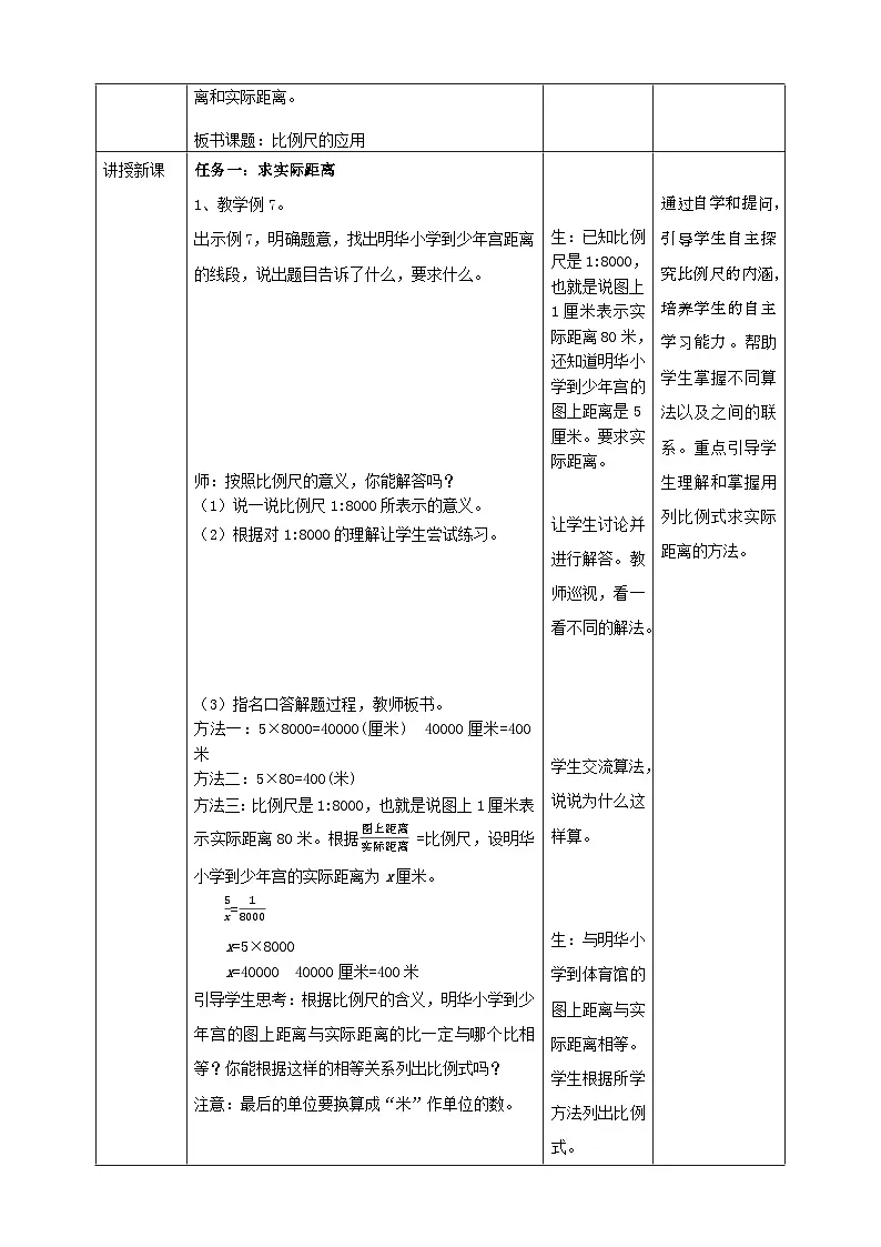 苏教版六下4.6《比例尺的应用》（教案）第2页