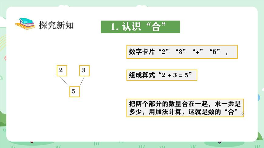 冀教版一年级上册数学第一单元7《合与分-看图填数》课件第6页