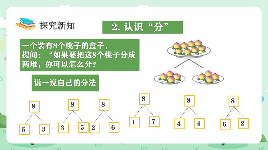 冀教版一年级上册数学第一单元7《合与分-看图填数》课件第8页