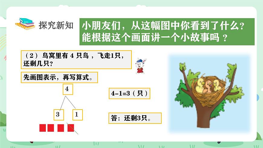 冀教版一年级上册数学第一单元2.1《10以内的加减-看图讲故事》课件第8页