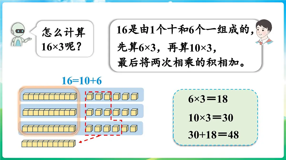 人教版（2024）数学三年级上册 4.2 笔算乘法 第2课时 多位数乘一位数（不连续进位）的笔算（课件）第6页