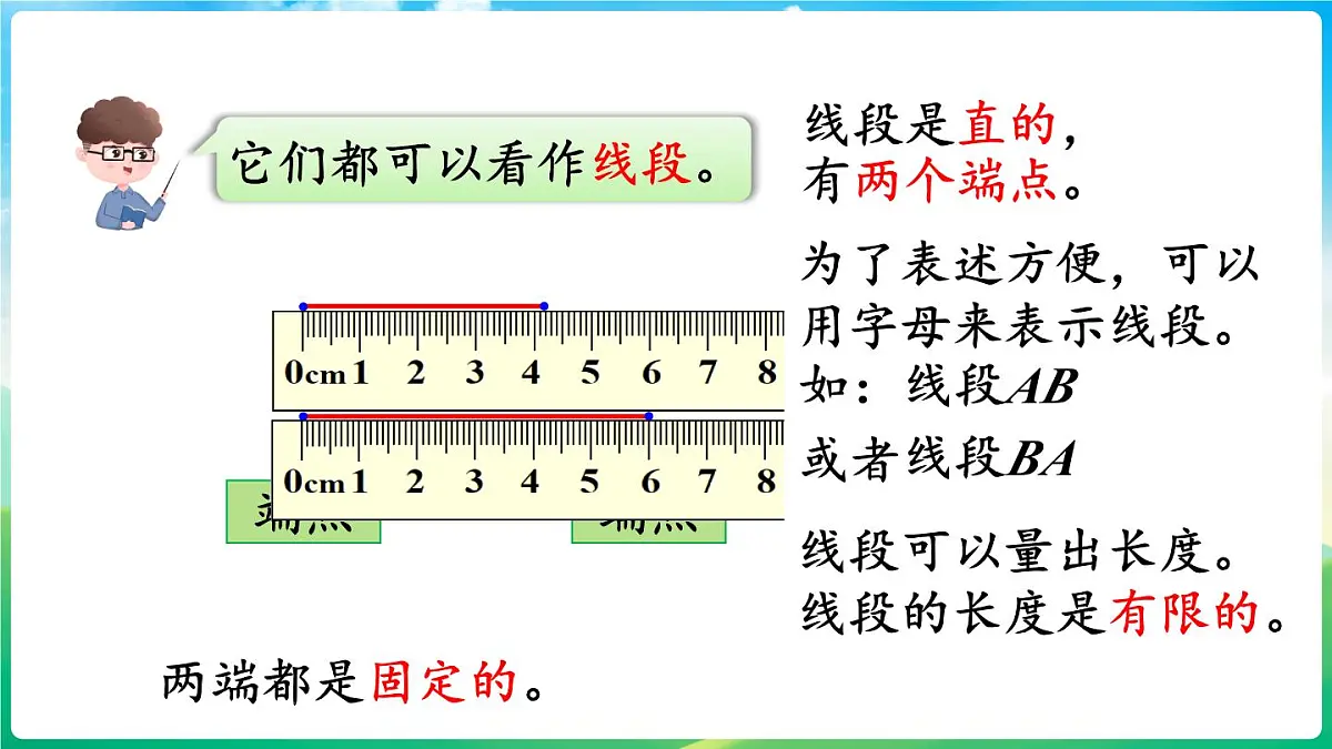 人教版（2024）数学三年级上册 5.1 线段、射线、直线 第1课时 线段、射线、直线（课件）第6页