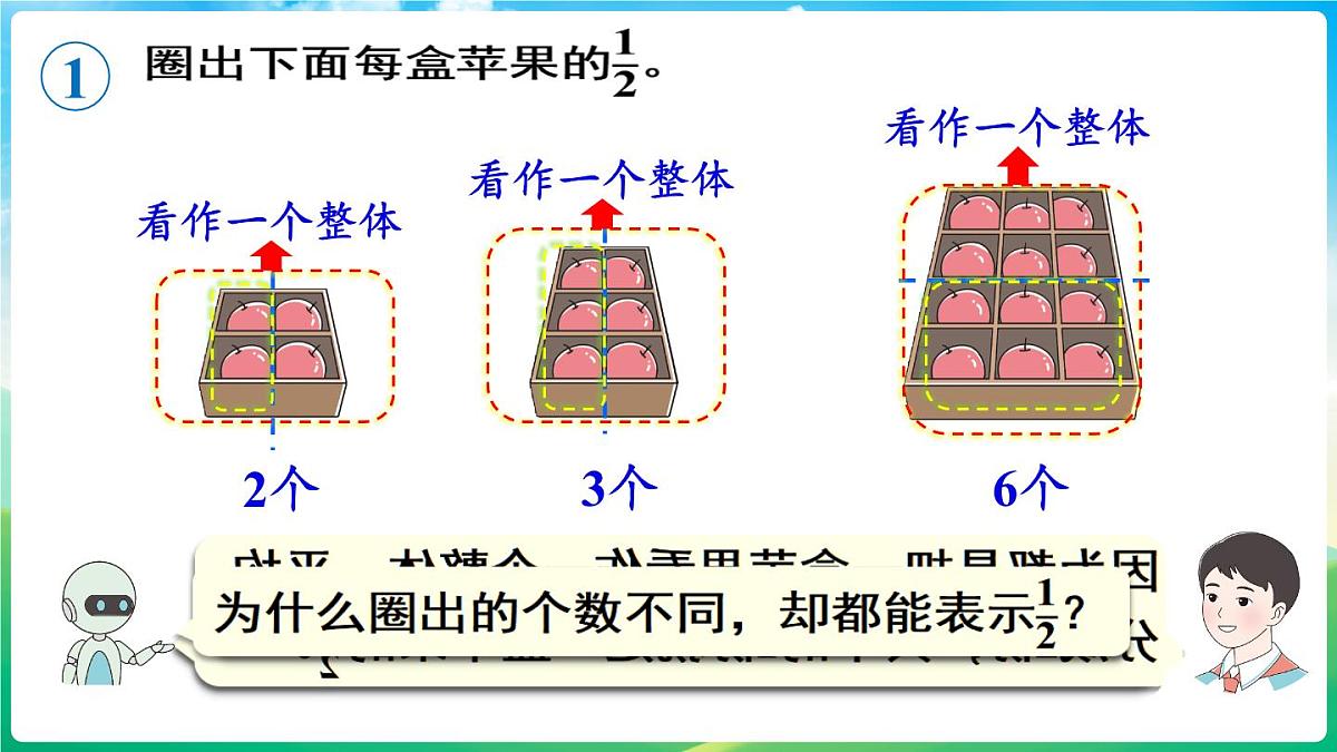 人教版（2024）数学三年级上册 6.3 进一步认识分数 第1课时 认识整体的几分之几（课件）第8页