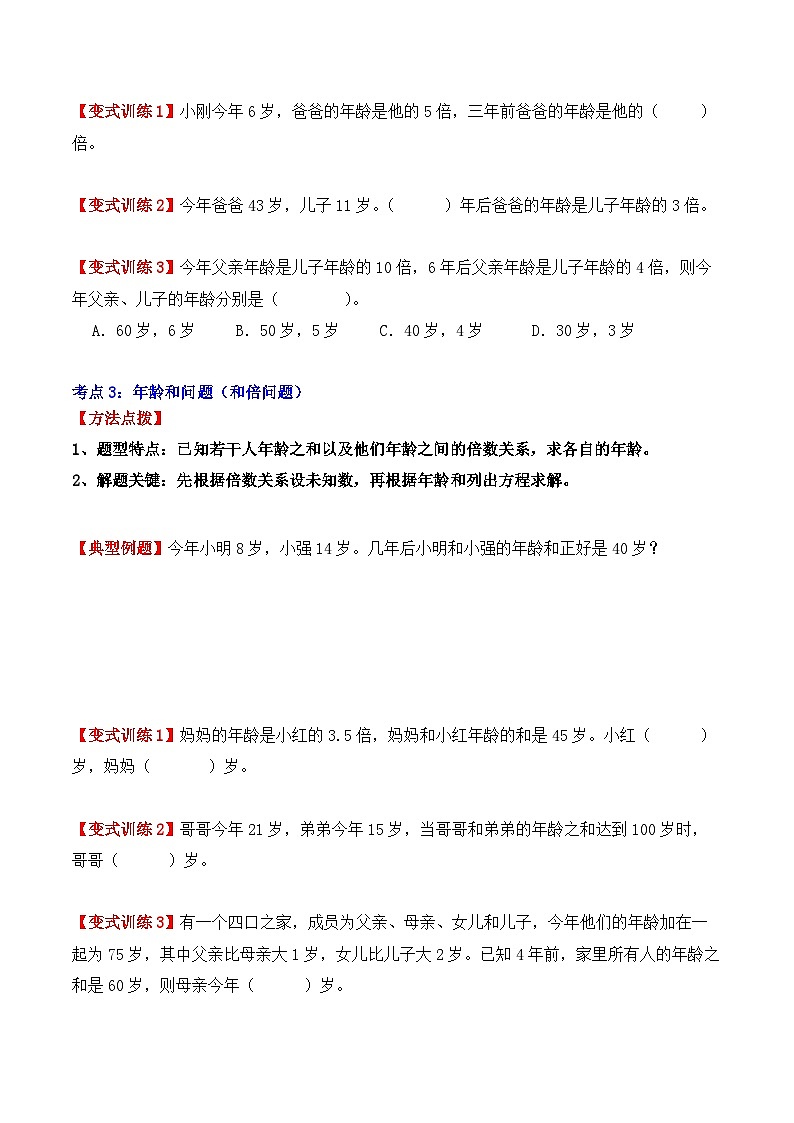 应用题专项突破04：年龄问题（学生版）-2025年小升初数学应用题专项突破（通用版）第3页