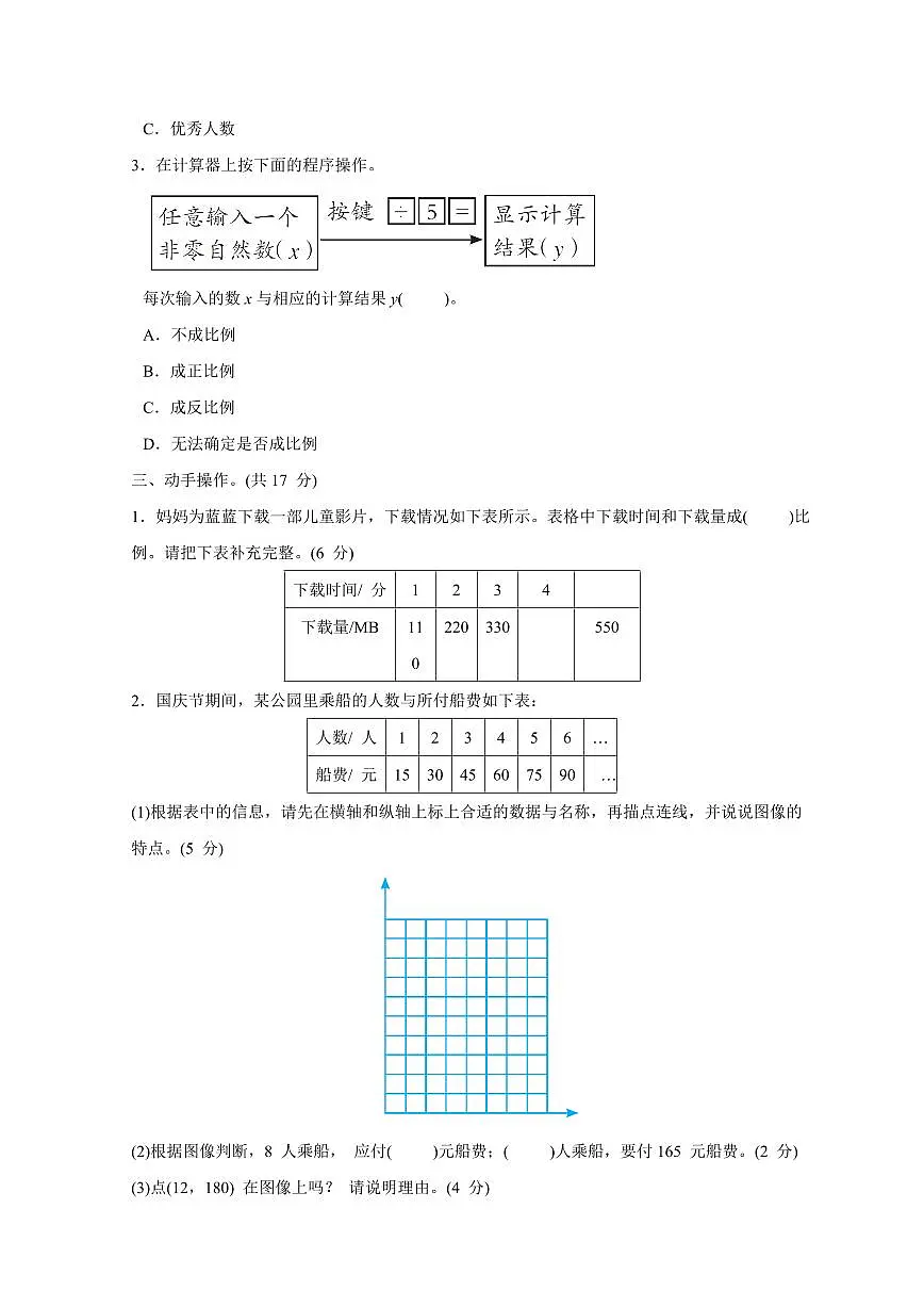 2024_2025学年苏教版数学六年级下册专项训练：正、反比例的实际应用（含答案）第2页