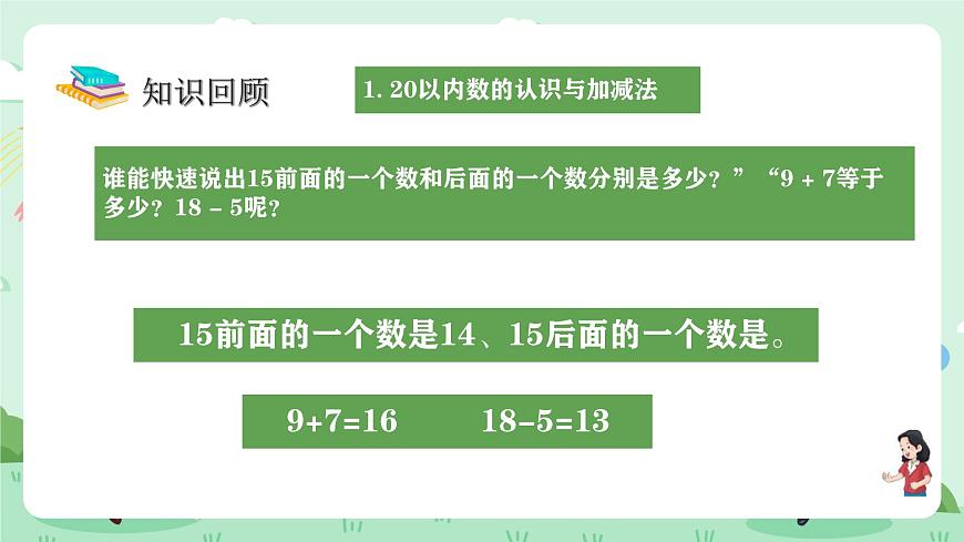 冀教版一年级上册数学第六单元3《期末复习-学习评价-问题与思考》课件第5页