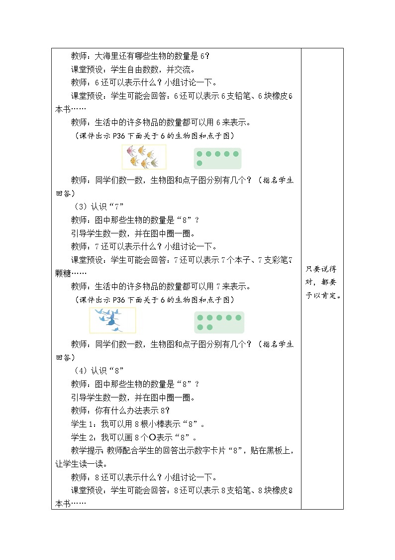 人教版（2024）数学一年级上册 2.1 6~9的认识 第1课时  6~9的认识（教案）第2页