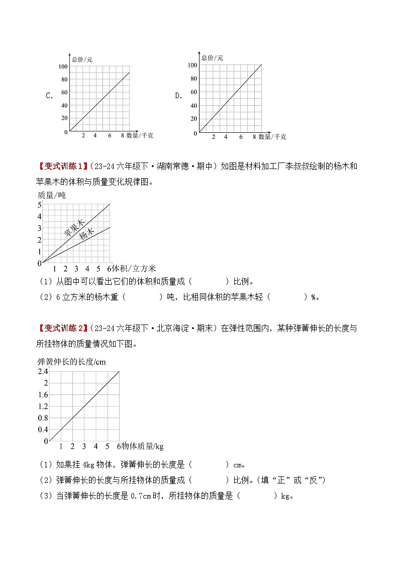 专项突破12：正比例和反比例（6大考点）（学生版）-2024-2025学年六年级数学下册（人教版）第3页