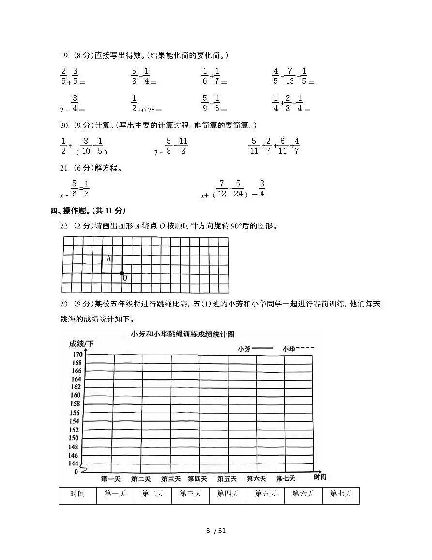 2024-2025学年广东省深圳市五年级下学期数学期末试题合集2套[附答案]第3页