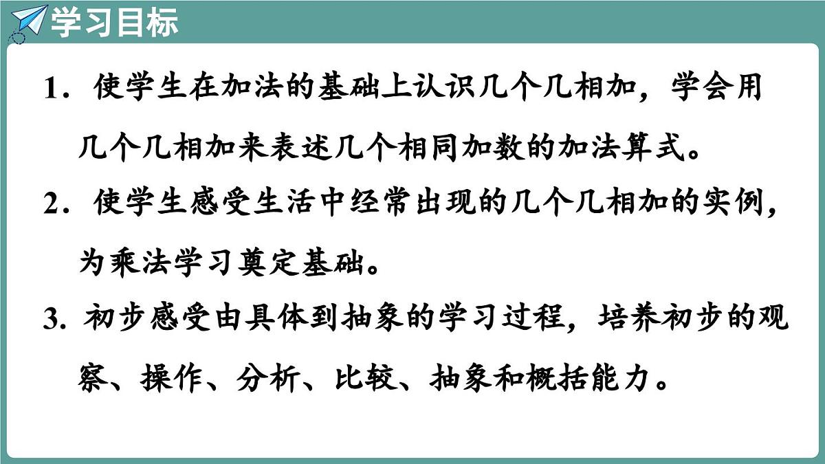 苏教版（2024）数学二年级上册 1.1 认识乘法 第1课时 认识“几个几”相加（课件）第2页