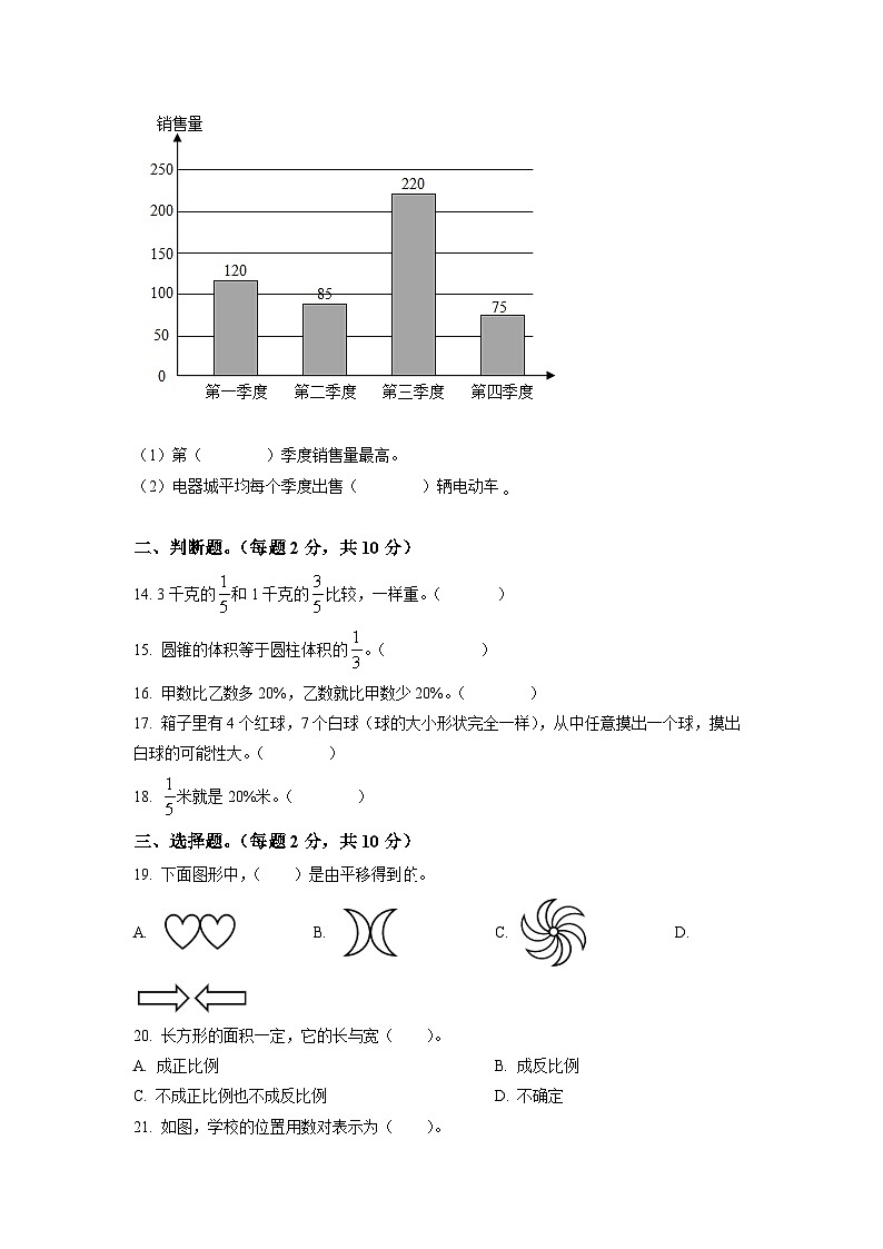 零陵区重点中学2025年人教版小升初模拟考试数学试卷（五）（原卷版）第2页