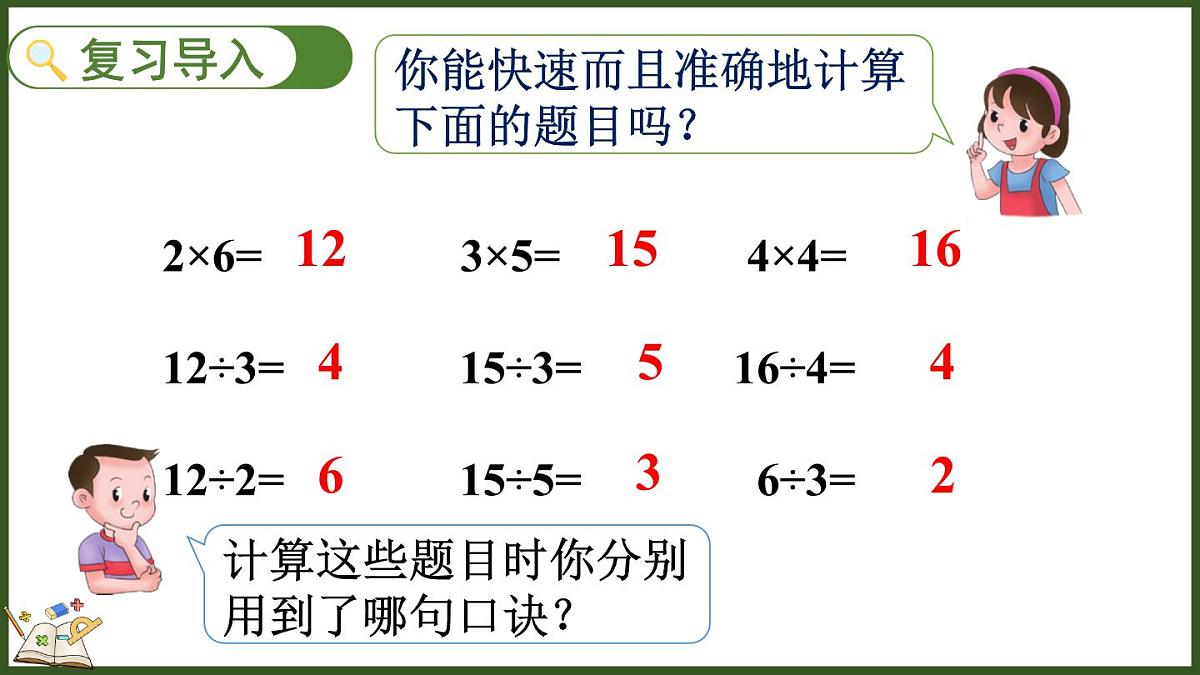 人教版（2024）数学二年级上册 3.2.2 用乘法口诀求商（2）（课件）第2页