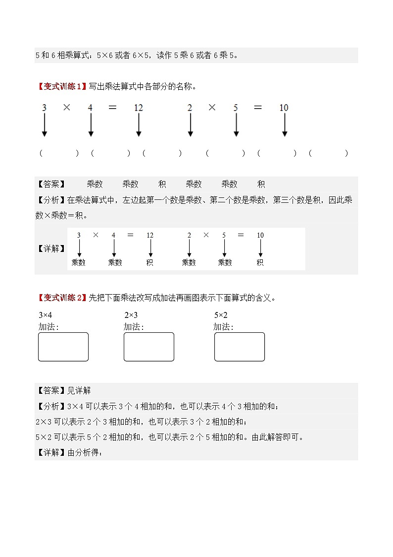 预习 专题02：乘法的初步认识-【教师版】2025年新二年级数学暑假讲义（人教版）第3页