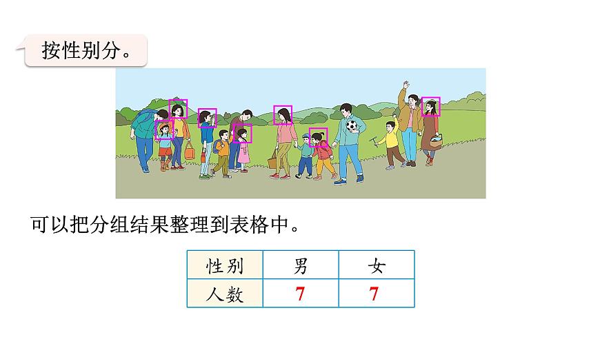 人教版（2024）二年级数学上册 1.2 按不同标准分类并用简单的统计表呈现分类的结果 （课件）第6页