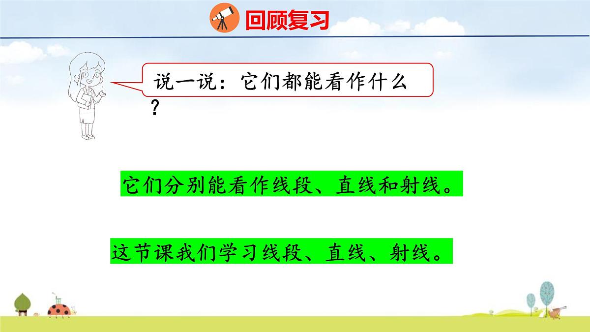 人教版（2024）新教材三年级数学上册课件 5.1.1 线段、射线、直线第4页