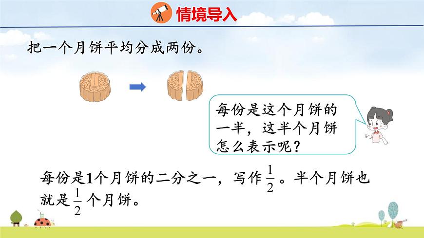 人教版（2024）新教材三年级数学上册课件 6.1.1   几分之一第3页