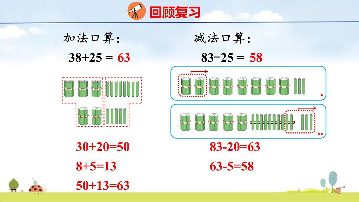 北师大版（2024）新教材二年级数学上册课件 总复习 1 数与代数(2)第3页